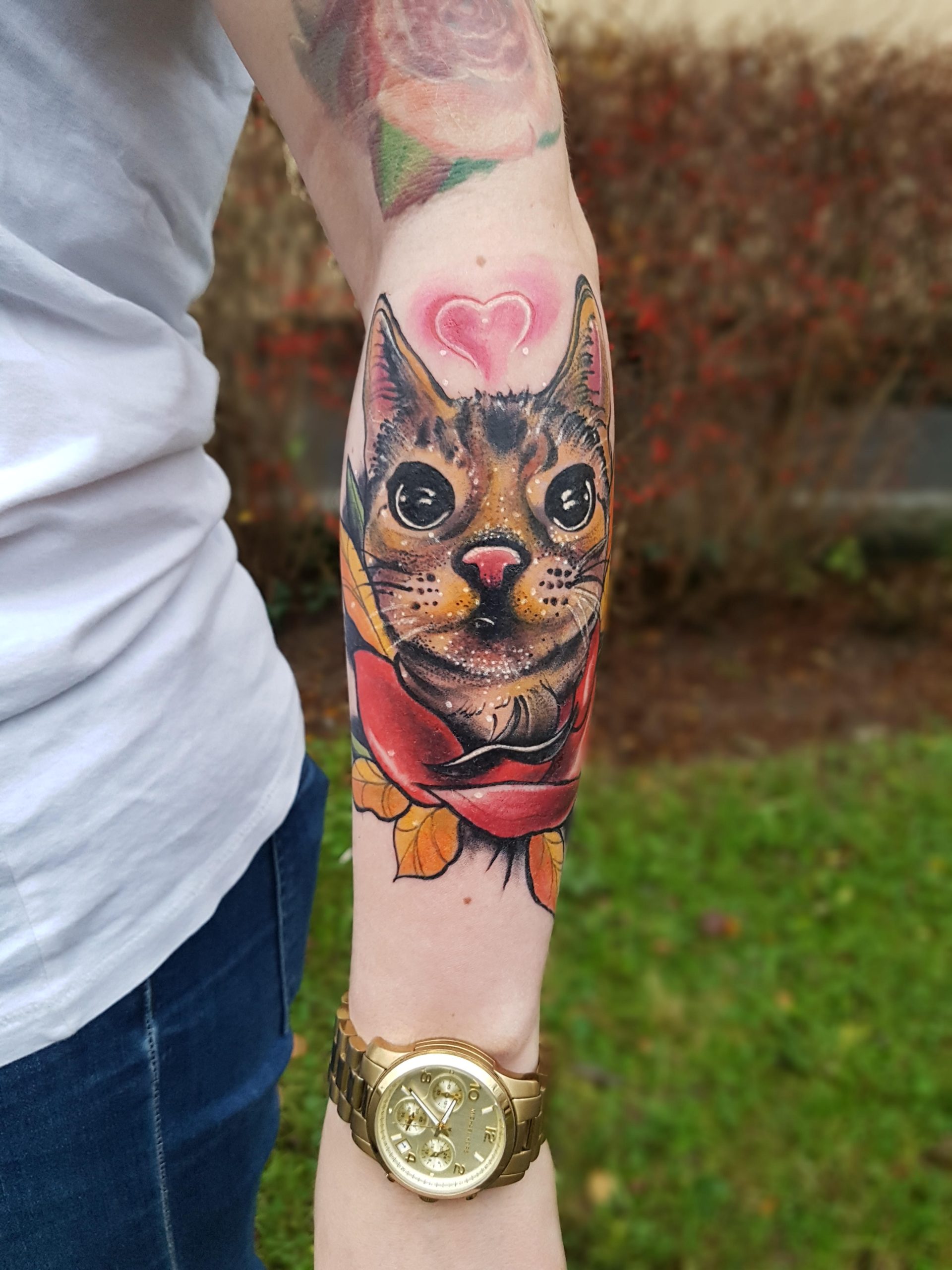 Noodle cat tattoo by Clara Welsh in our London tattoo studio  YouTube